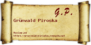 Grünvald Piroska névjegykártya